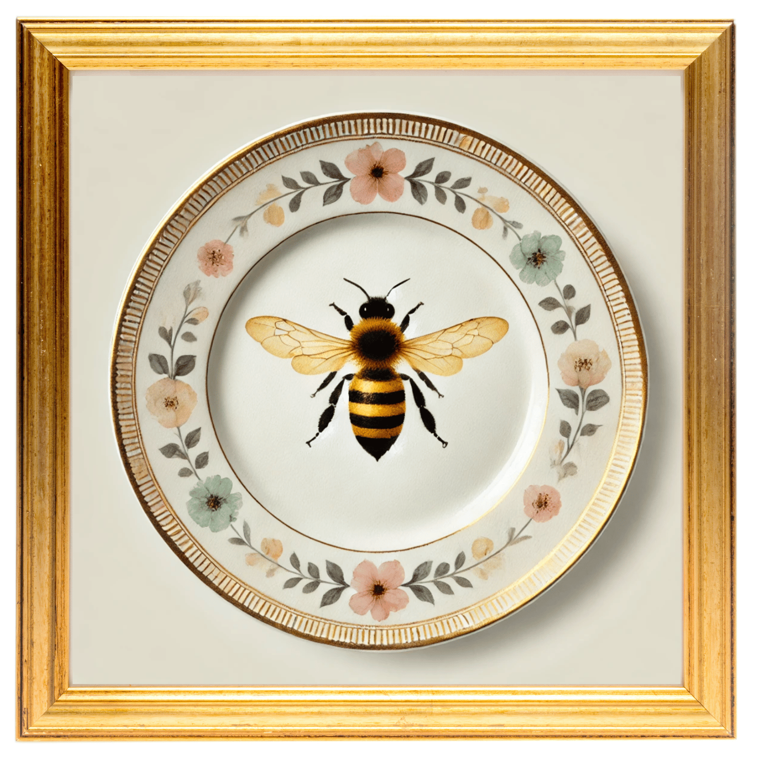 Wildflower Bee Canvas Wall Art | Kitchen Wall Art | Dining Room Wall Art | Vintage Wall Art | Sophisticated Wall Art