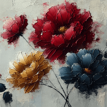 Bold Elegance Vintage Floral Wall Art Print Print Material