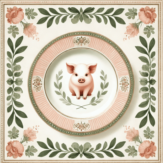 Sweet Swine Supper – Kitchen Dining Canvas Wall Art | Stretched & Framed Canvas Wall Art