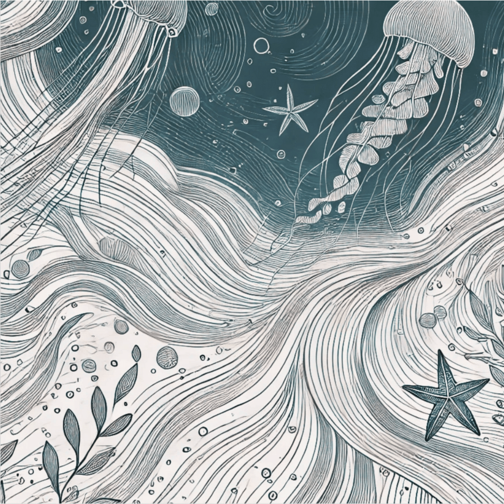 Eternal Currents Framed Canvas Line Wall Art Print Material