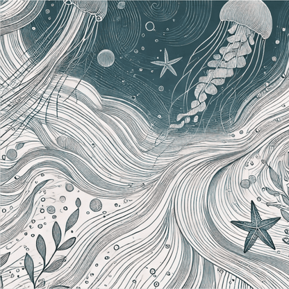 Eternal Currents Framed Canvas Line Wall Art Print Material