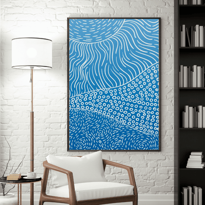 Blue Dreaming – Aboriginal Canvas Wall Art | Stretched & Framed Stretched Canvas / 40x60 cm / 16x24″ / Thick Print