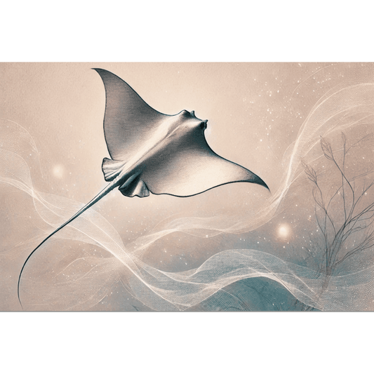 The Gliding Ray | Stingray Wall Art Print Print Material