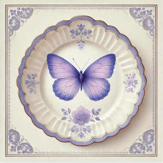 Lavender Lace and Butterfly Wall Art | Kitchen Wall Art | Dining Room Wall Art | Vintage Wall Art | Elegant