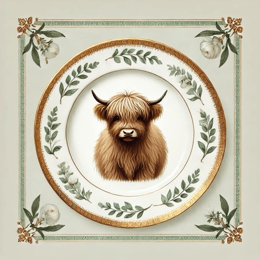Thistle Mane – Quirky Vintage Kitchen Dining Wall Art Canvas | Stretched & Framed | Cow Wall Art Canvas Wall Art