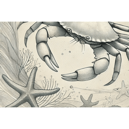 Crab and Stars Wall Art Print Print Material
