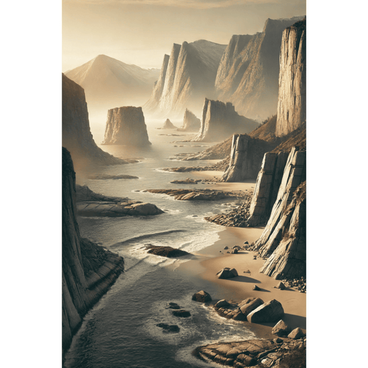 Majestic Cliffside Coast Wall Art Print Print Material