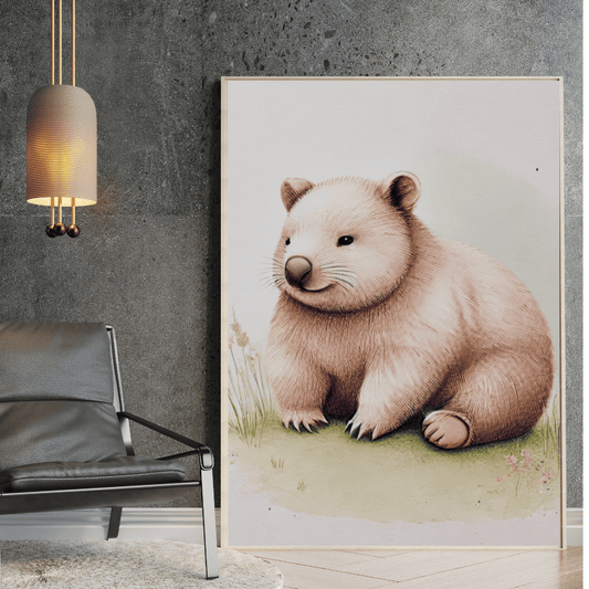 Gentle Spirit - Wombat in the Wild – Australian Wildlife Canvas Wall Art Print Decor Print Material