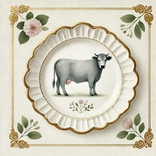 Pasture Grace – Quirky Vintage Kitchen Dining Wall Art Canvas | Stretched & Framed | Cow Wall Art Canvas Wall Art