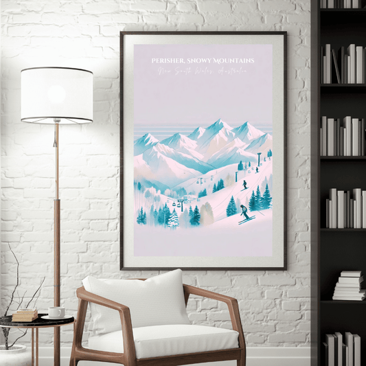 Thredbo or Perisher Snowy Mountains New South Wales Australia Canvas Wall Art Print Decor Print Material