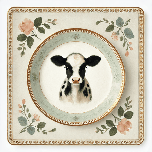 Milk & Mint – Quirky Vintage Kitchen Dining Wall Art Canvas | Stretched & Framed | Cow Wall Art (Copy) Canvas Wall Art