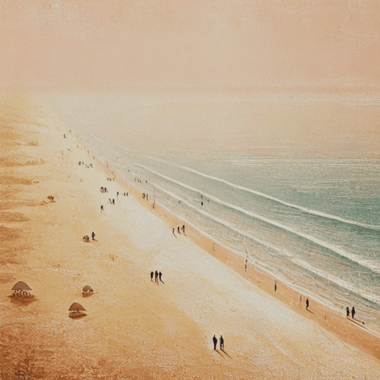 Nostalgic Golden Tide Drift Beach Coastal Wall Art Print Print Material