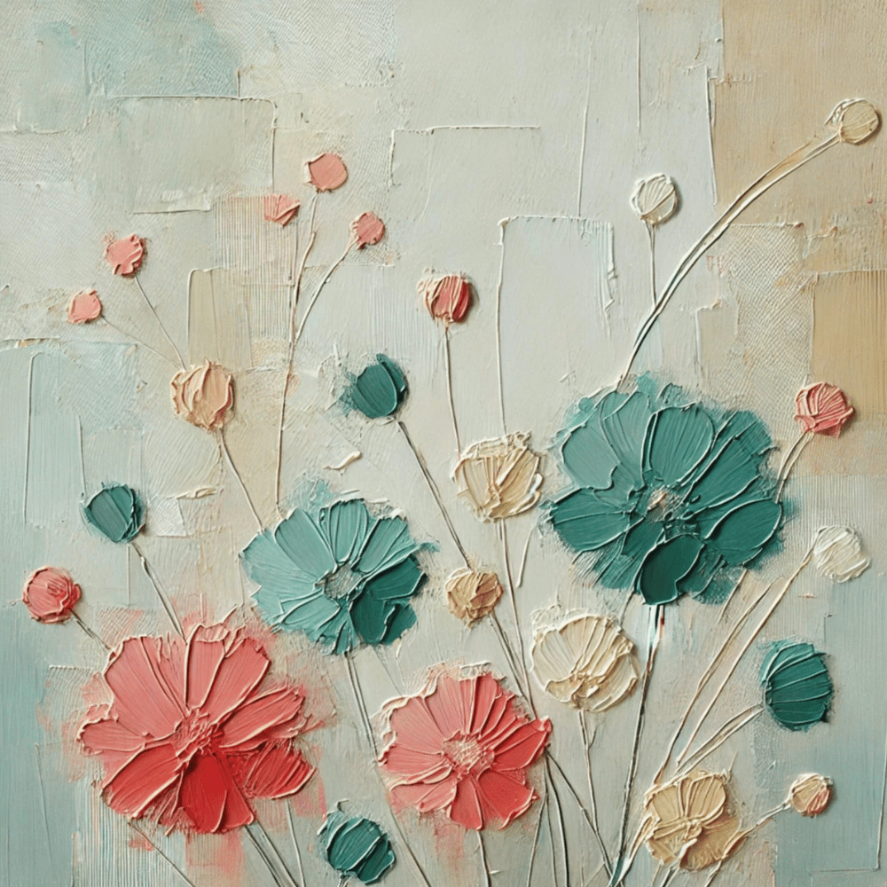 Pastel Reverie Floral - Flower Wall Art Print Print Material