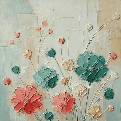 Pastel Reverie Floral - Flower Wall Art Print Print Material