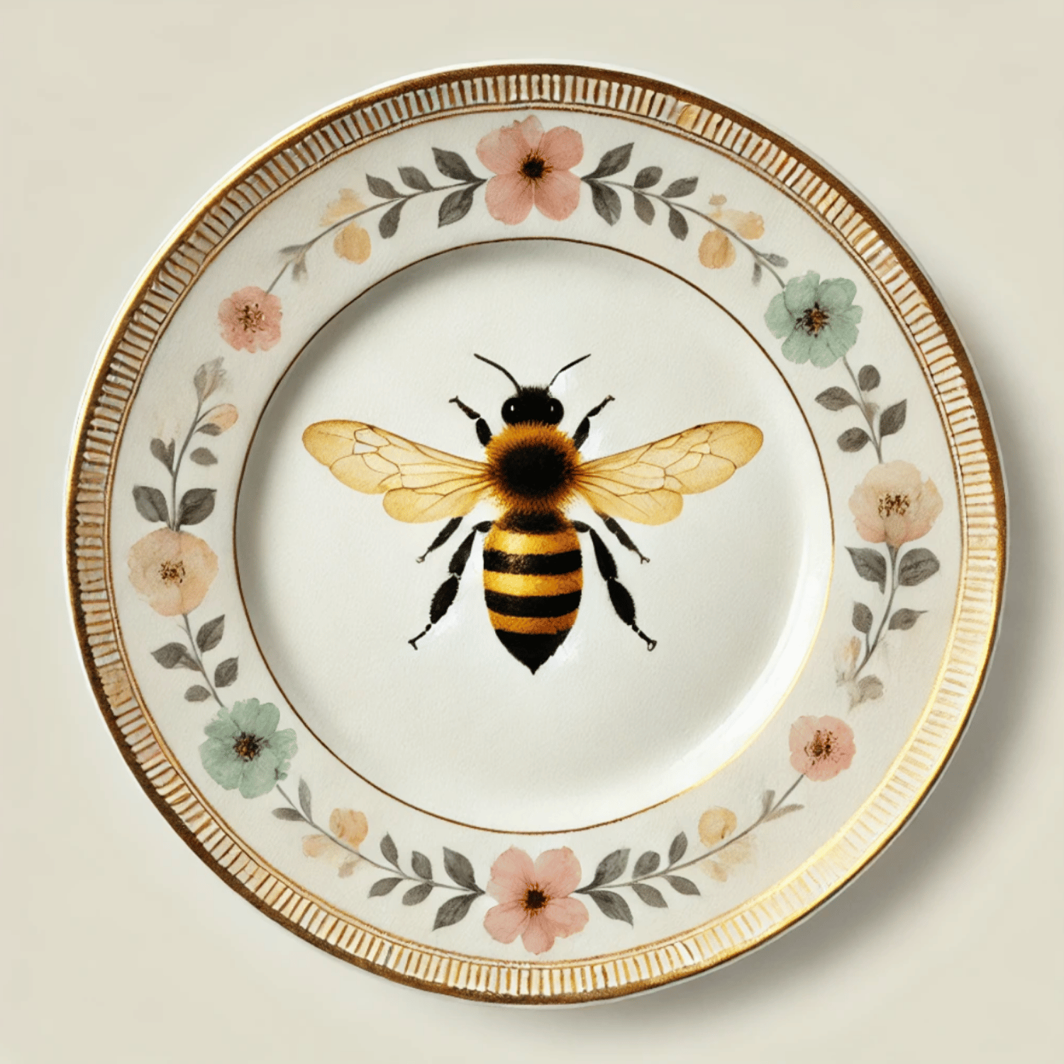 Wildflower Bee Canvas Wall Art | Kitchen Wall Art | Dining Room Wall Art | Vintage Wall Art | Sophisticated Wall Art