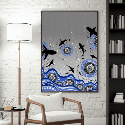 Ocean Dreaming – Aboriginal Canvas Wall Art | Stretched & Framed Print Material