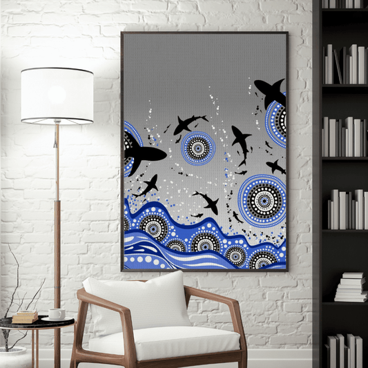 Ocean Dreaming – Aboriginal Canvas Wall Art | Stretched & Framed Print Material