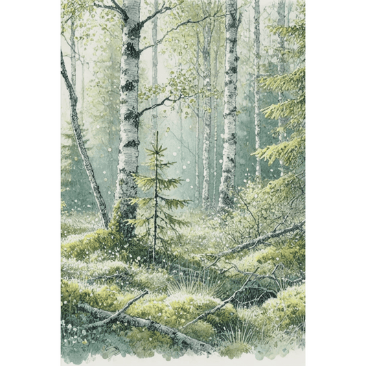 Forest of Renewal Nordic Scandinavian Wall Art Print Print Material