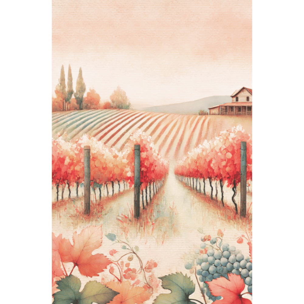 Autumn Harvest – Grapevines Botanical Autumn Canvas Wall Art Print Decor Unframed Poster / 40x60 cm / 16x24″ / -Poster