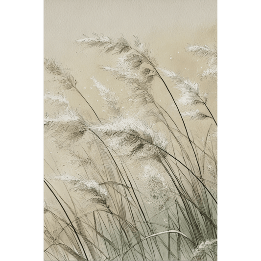 Golden Prairie Breeze Grass Fields Nordic Scandinavian Wall Art Print Unframed Poster / 40x60 cm / 16x24″ / -Poster