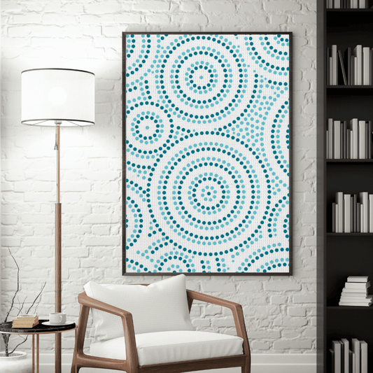 Sacred Ripples – Aboriginal Canvas Wall Art | Stretched & Framed Print Material