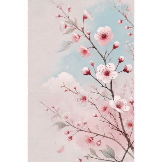 Blooming Spring – Spring Cherry Blossoms Floral Botanical Canvas Wall Art Print Decor Print Material