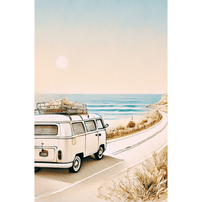 Coastal Freedom - Road Trip – Summer Canvas Wall Art Print Decor Print Material