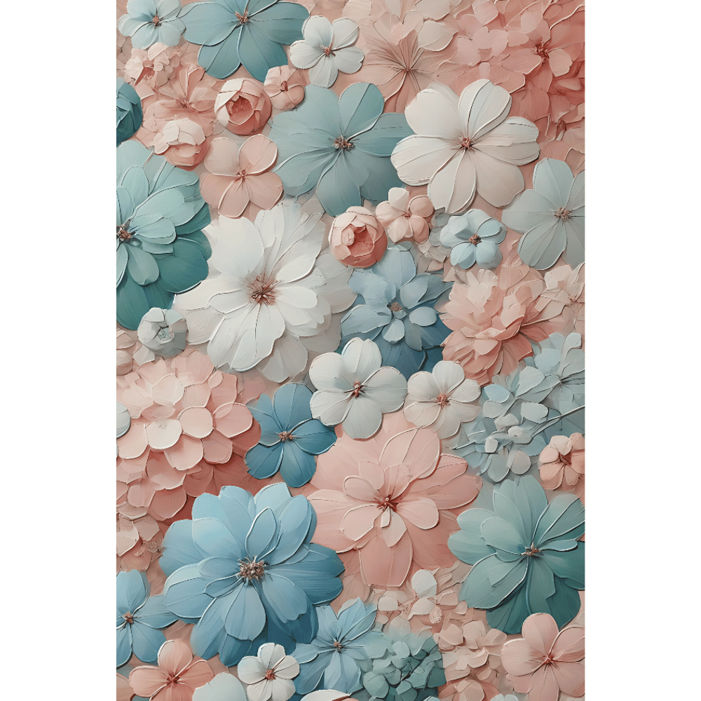 Pastel Garden Bloom Floral Pattern Wall Art Print Print Material