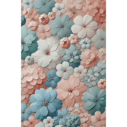 Pastel Garden Bloom Floral Pattern Wall Art Print Print Material