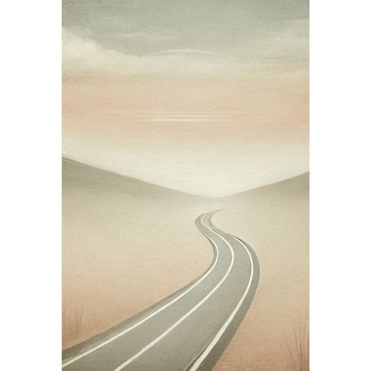 Horizon Drift Road - Scandinavian Wall Art Print Print Material