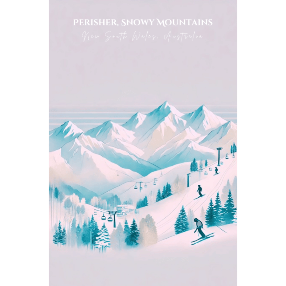 Thredbo or Perisher Snowy Mountains New South Wales Australia Canvas Wall Art Print Decor Print Material