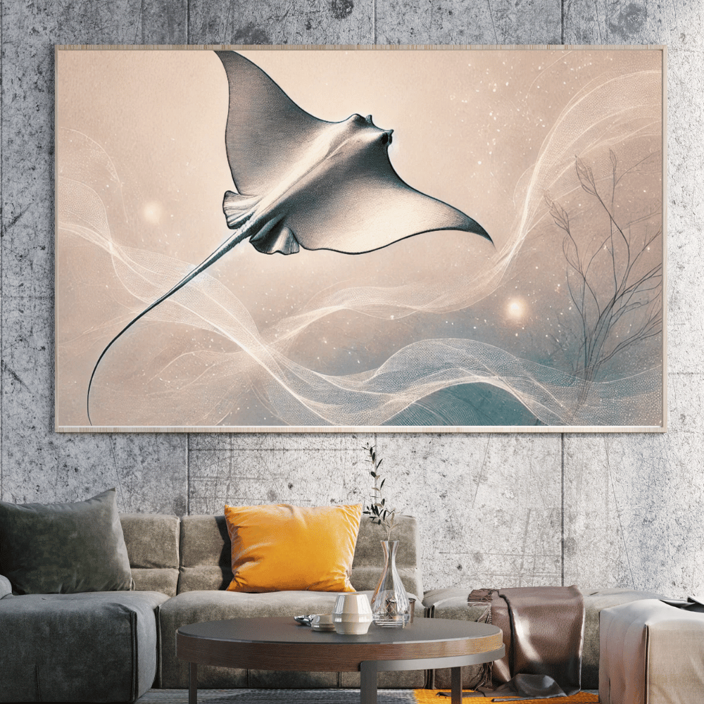 The Gliding Ray | Stingray Wall Art Print Print Material