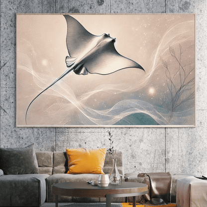 The Gliding Ray | Stingray Wall Art Print Print Material