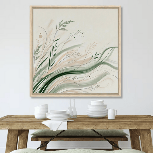 Verdant Whispers Scandinavian Grass fields Wall Art Print Print Material