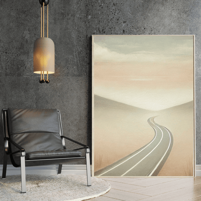 Horizon Drift Road - Scandinavian Wall Art Print Print Material