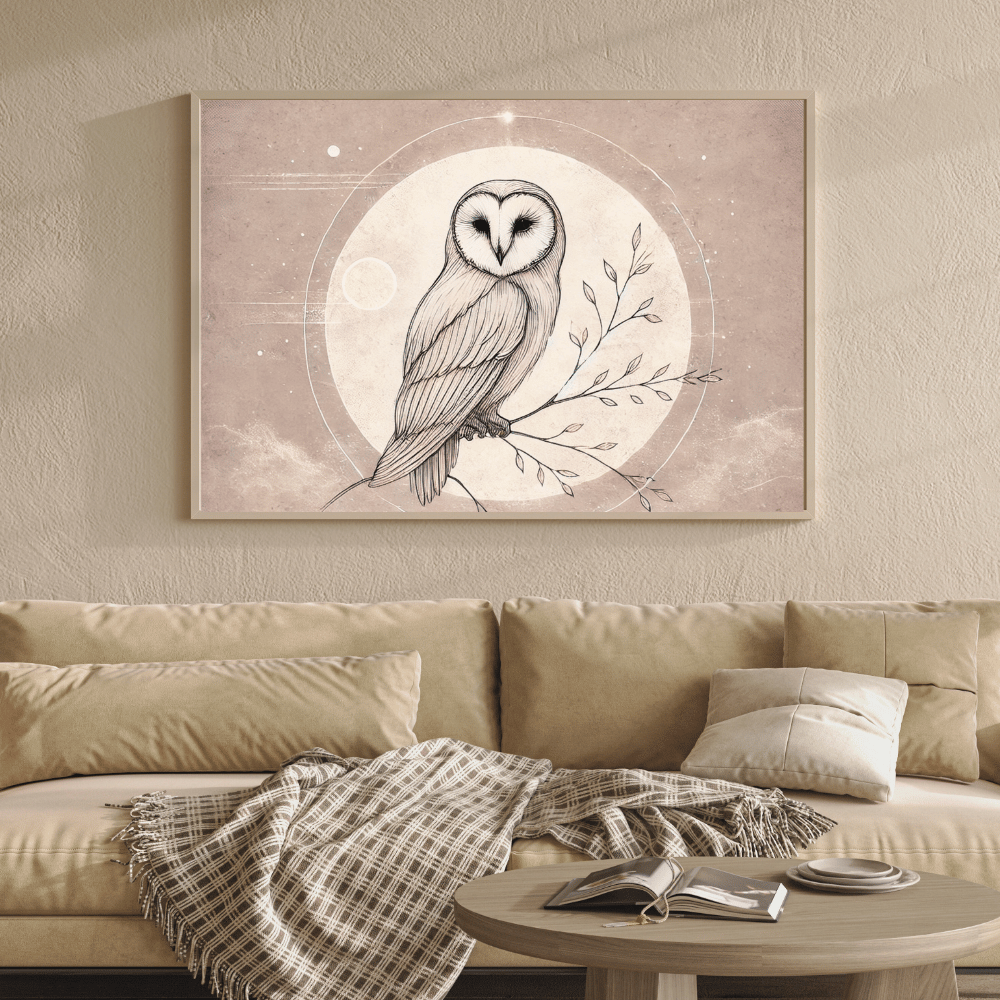 The Watchful Owl Wall Art Print Print Material