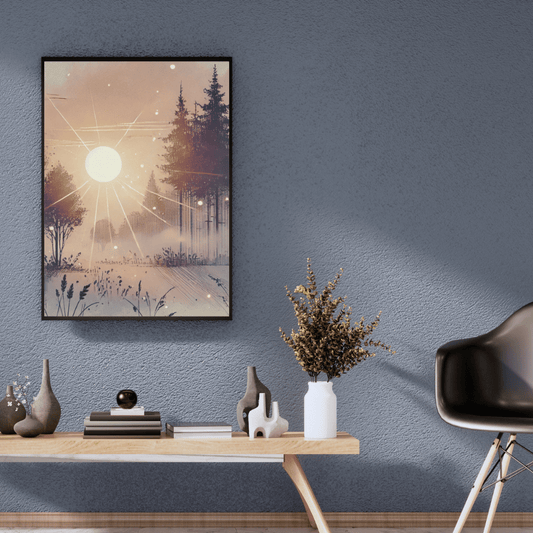 Golden Dawn Forest Wall Art Print Print Material