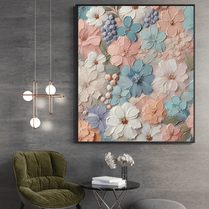 Floral Serenade Floral Pattern Wall Art Print Print Material