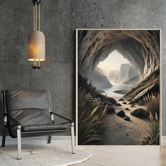 Cave View Coastline Wall Art Print Print Material