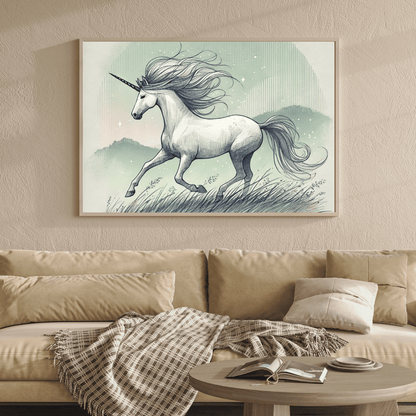 The Wind Rider Unicorn Wall Art Print Print Material