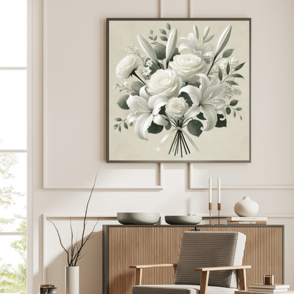Pure Serenity Bouquet Flower Wall Art Print Print Material