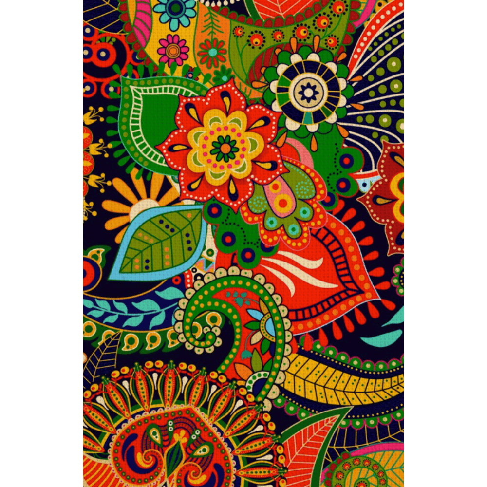 Bush Blooms Dreaming – Aboriginal Canvas Wall Art | Stretched & Framed Print Material