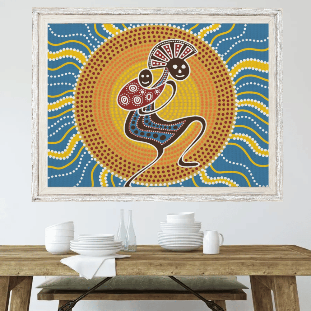 Mother’s Spirit – Aboriginal Wall Art | Stretched & Framed Canvas Print Material