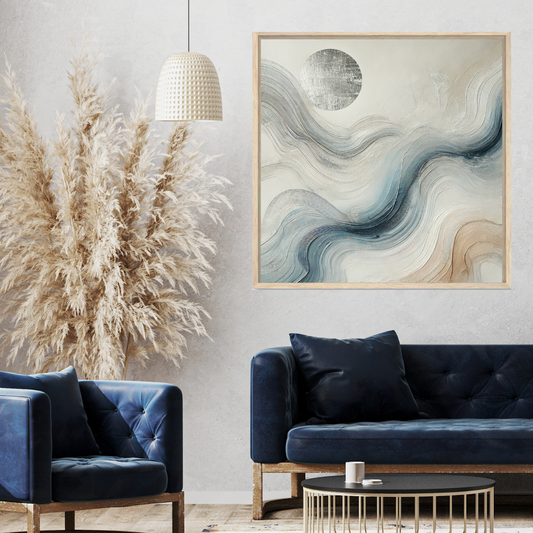 Lunar Drift Abstract Wall Art Print Print Material