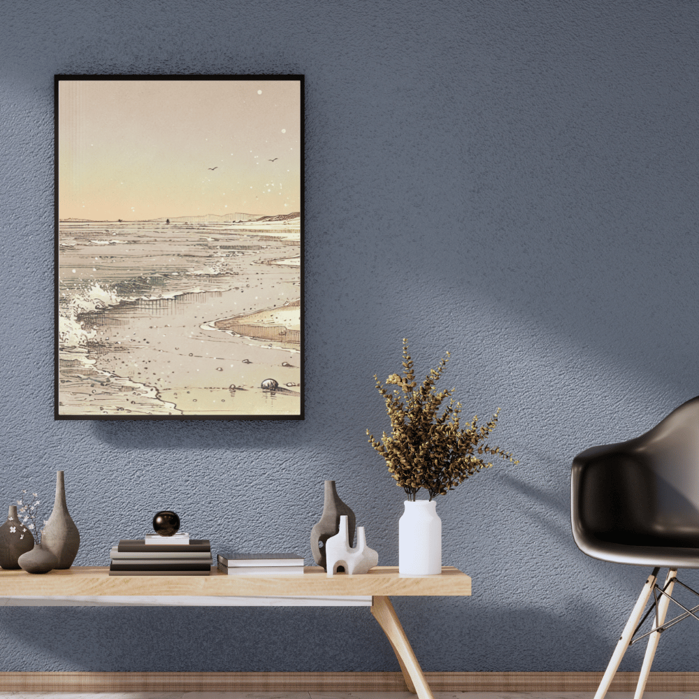 Gentle Tides Beach Scene Wall Art Print Print Material