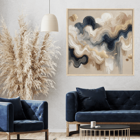 Cloud Celestial Drift Textured Painting Wall Art Print Print Material