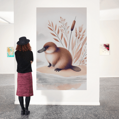 Tranquil Waters - The Curious Platypus – Australian Wildlife Canvas Wall Art Print Decor Print Material