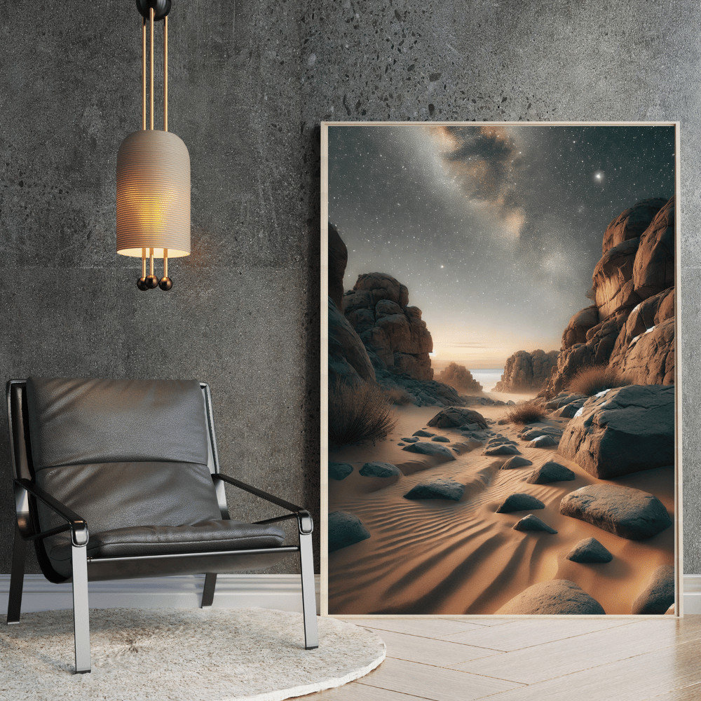 Galactic Desert Night Wall Art Print Print Material