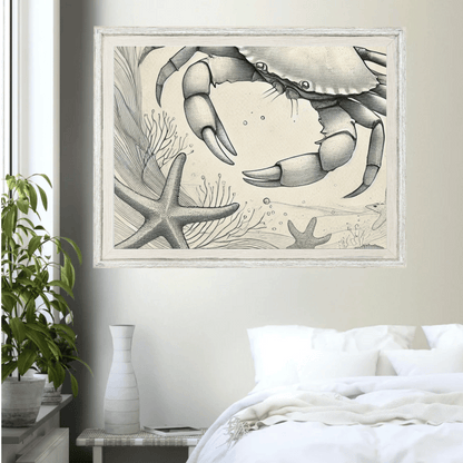 Crab and Stars Wall Art Print Print Material