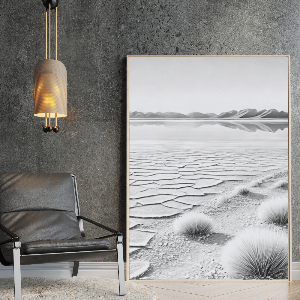 Silent Mirage - Australia Landscape Lake Canvas Wall Art Print Decor Unframed Poster / 40x60 cm / 16x24″ / -Poster
